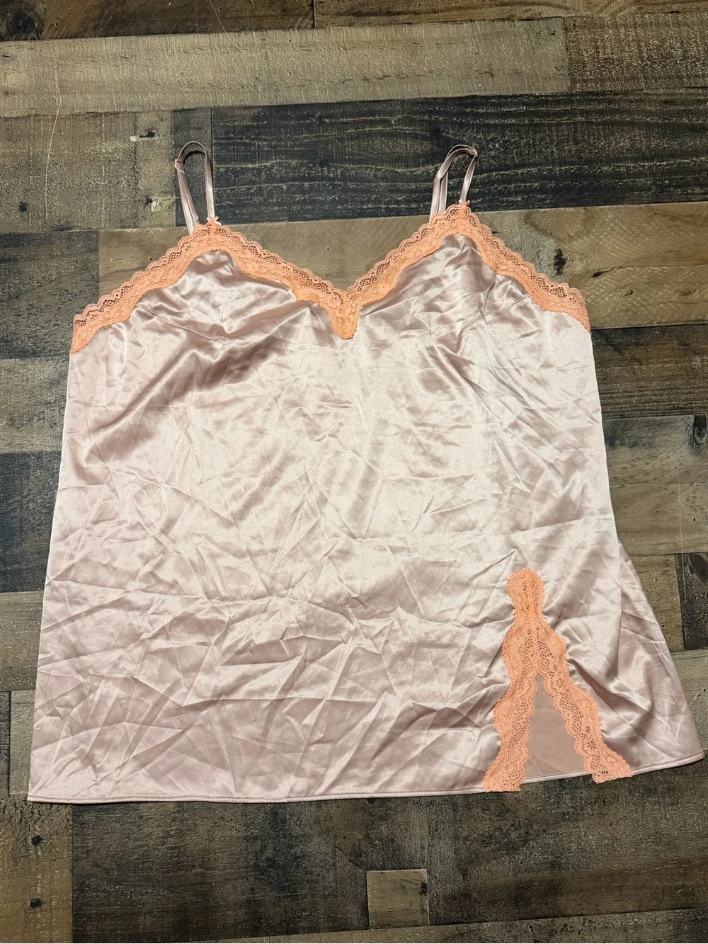 Victoria’s Secret Tease Satin Lace-Trim Mini Slip Dress